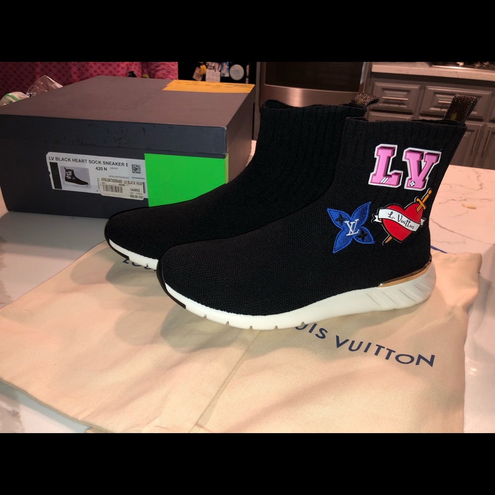 LV Black Heart Sock Sneaker